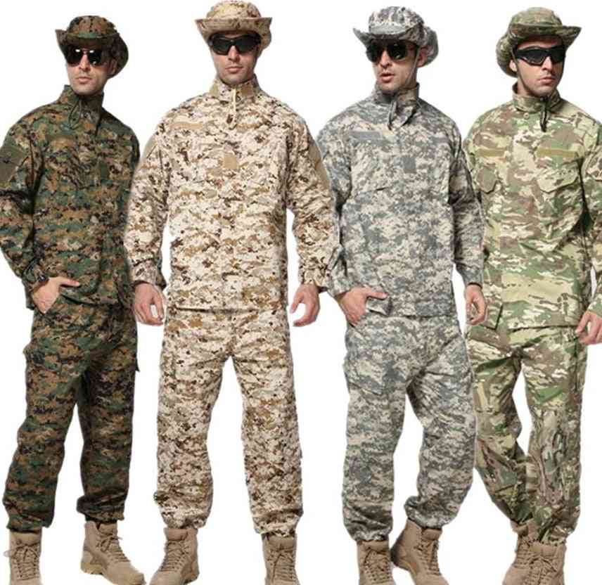 Taktisk militær soldat, udendørs kamp, acu camouflage buksesæt