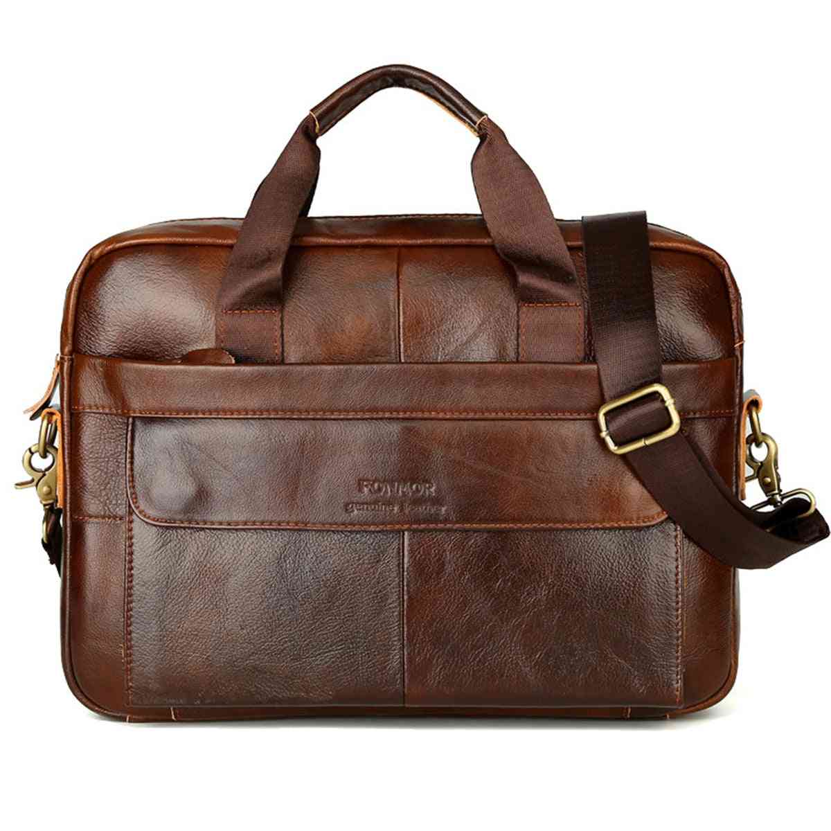 Men's Briefcase, Cowhide Leather, Crossbody Bags