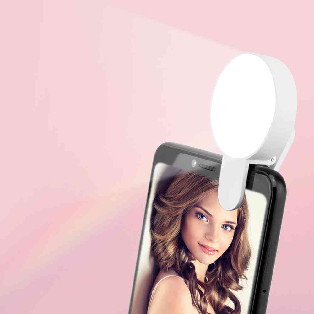 Přenosný kruhový fotografický klip, LED selfie prsten pro mobilní telefony