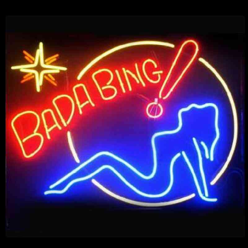 Bada Bing Girl Glass Neon Light Sign For Beer Bar