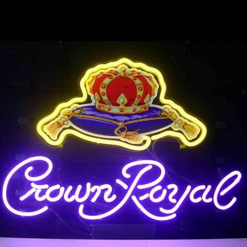 Crown Royal Glass Neon Light Sign Beer Bar