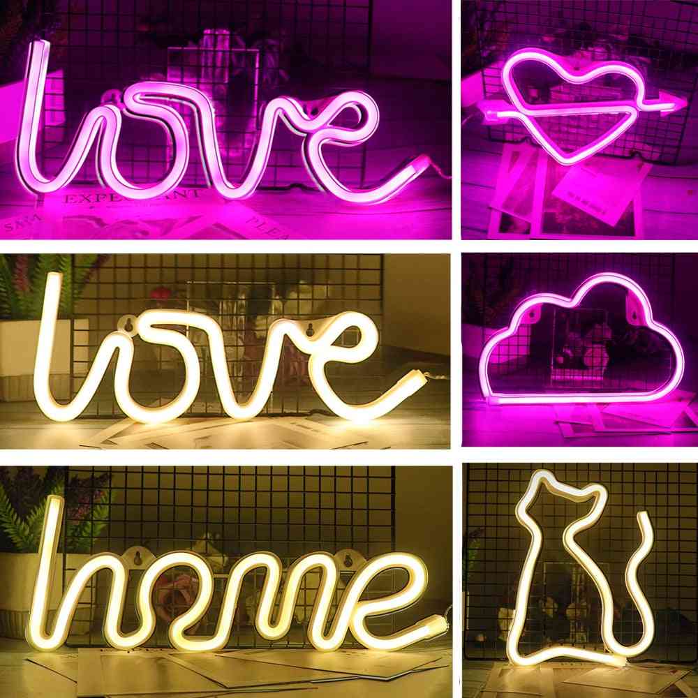 Creative Led Sign Love Heart Wedding Party Decoration Neon Lamp