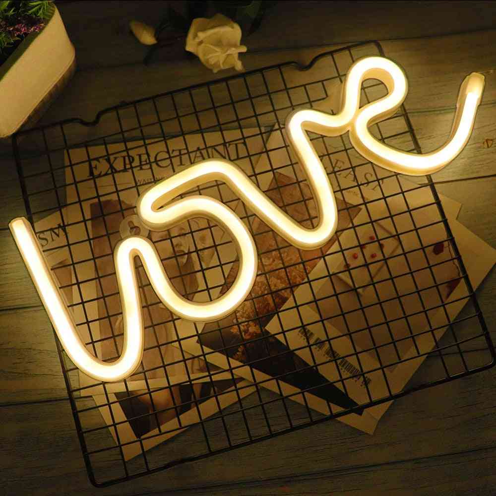 Creativo led segno amore cuore decorazione della festa nuziale lampada al neon