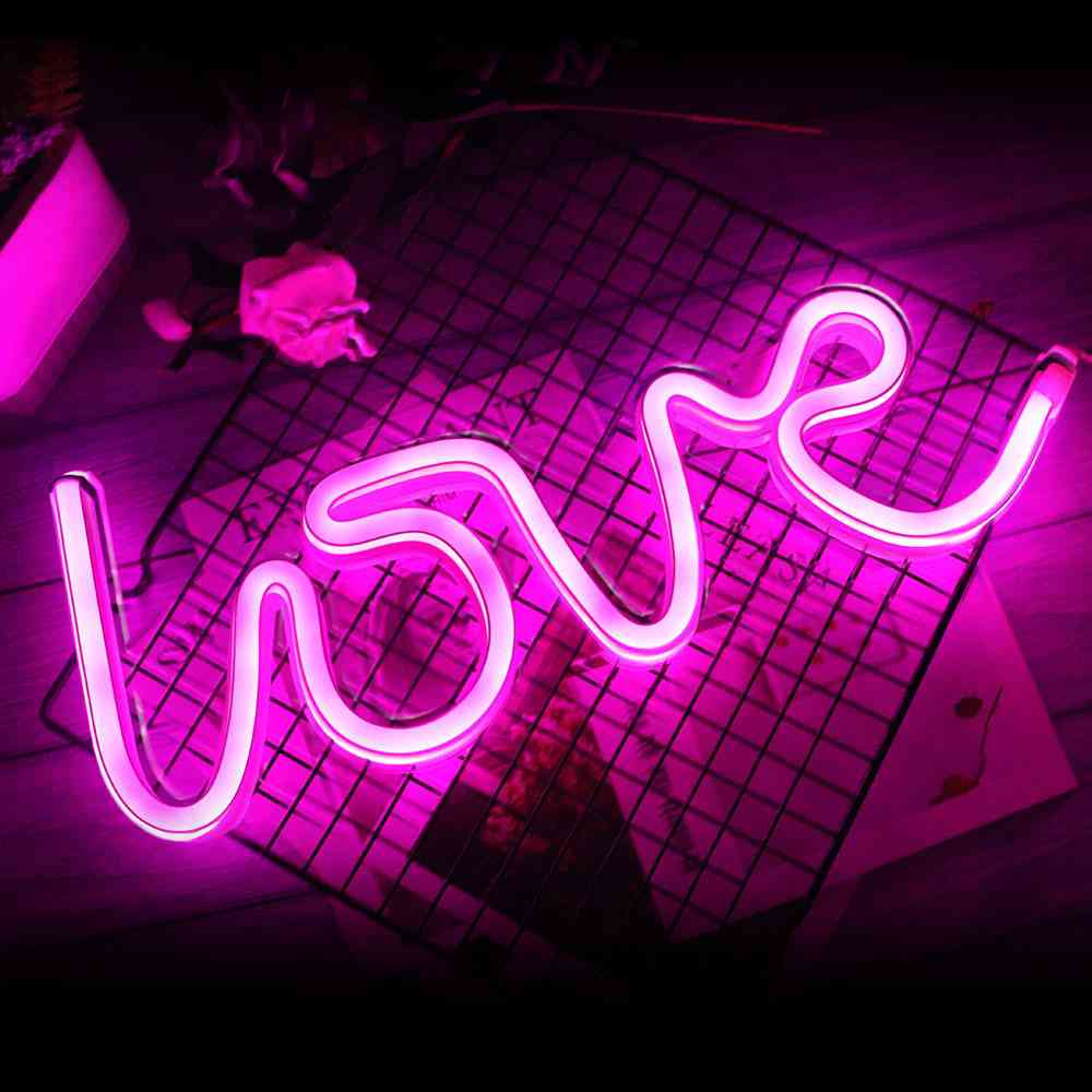 Creativo led segno amore cuore decorazione della festa nuziale lampada al neon