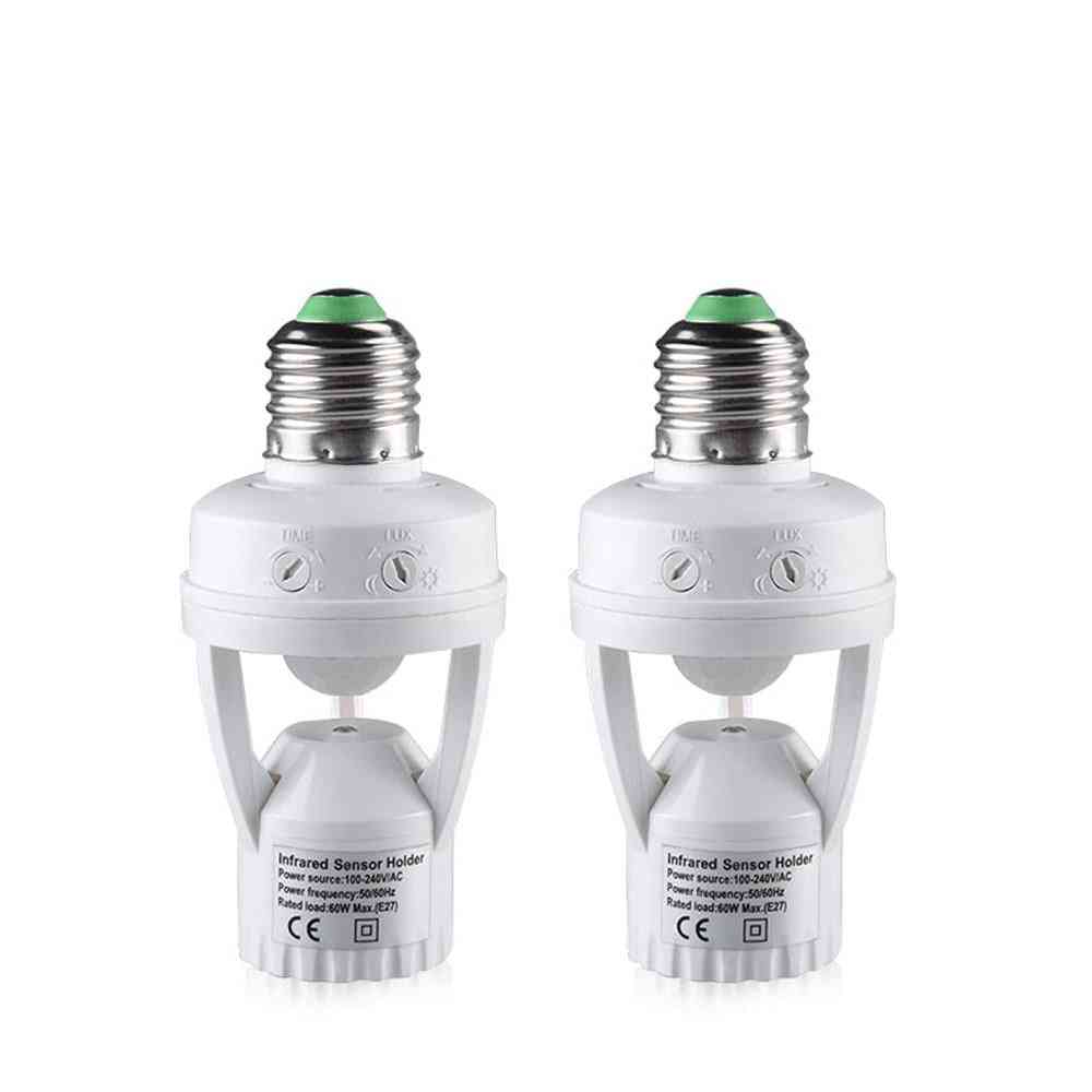 100-240v Socket E27 Converter With Pir Motion Sensor Ampoule Intelligent Light Bulb Switch