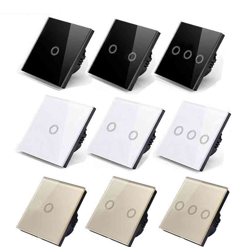 Eu Standard White Crystal Glass Panel Touch Screen Switch