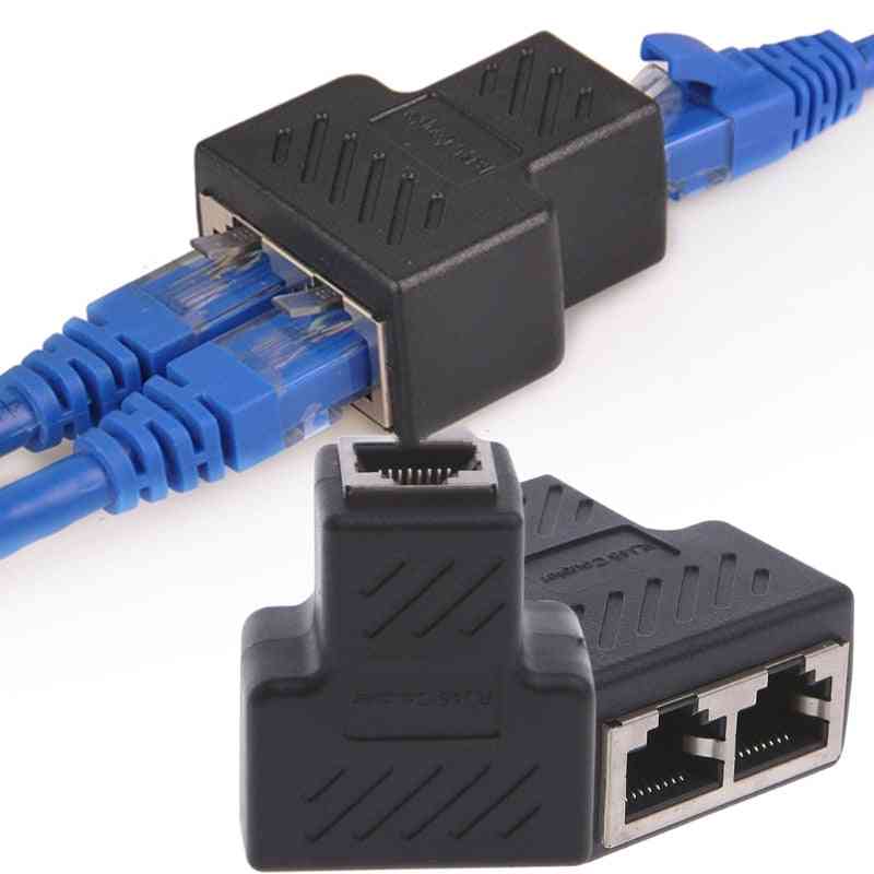 1 do 2 sposobów żeński rozdzielacz kabla lan ethernet, adapter złącza do laptopa;