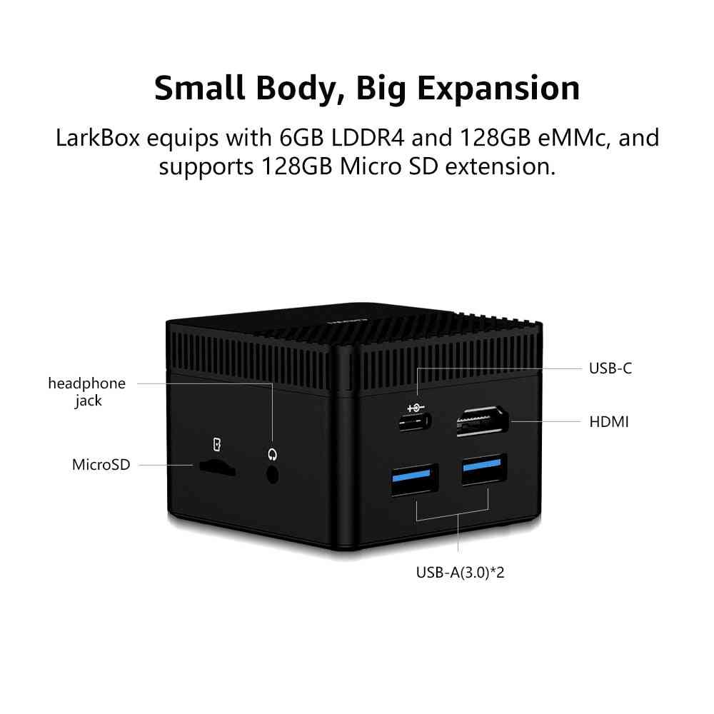 4k mini računalo intel celeron j4115 quad core 6gb ram 128gb rom larkbox