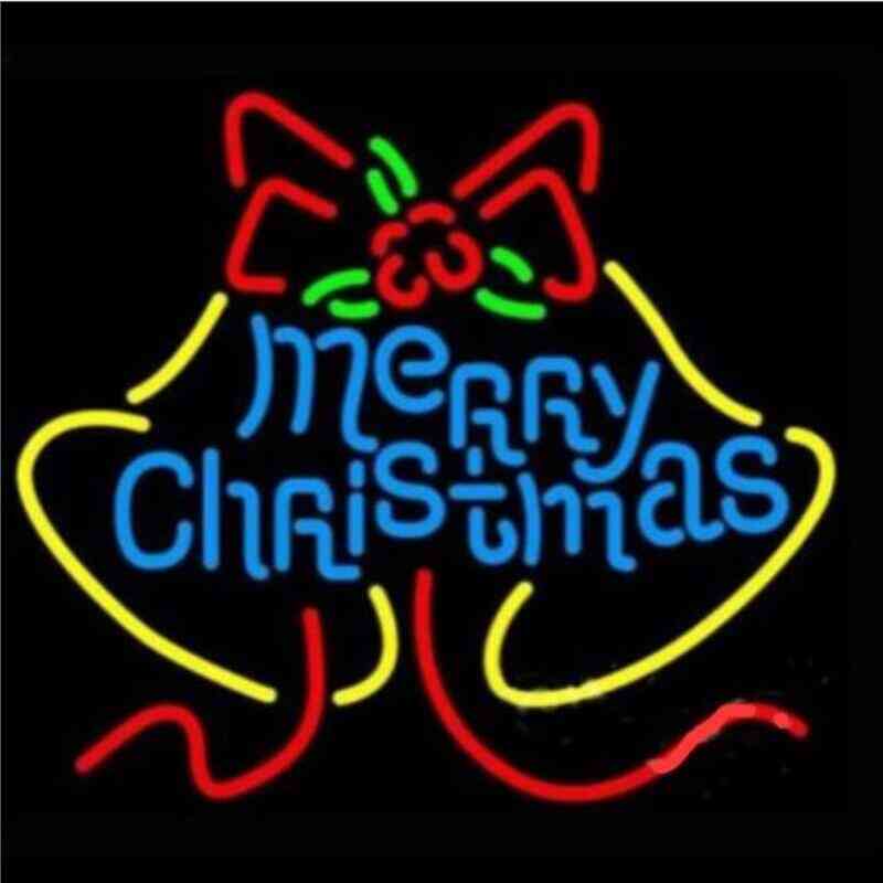Merry Christmas Glass Neon Light Sign For Decoration