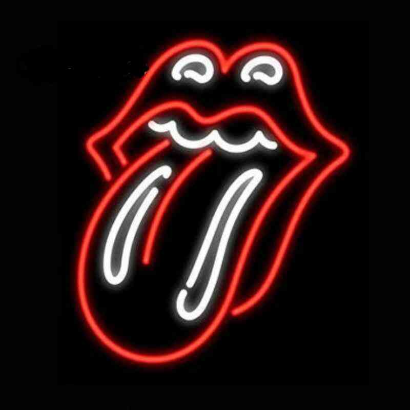 Rolling Stones Glass Neon Light Sign
