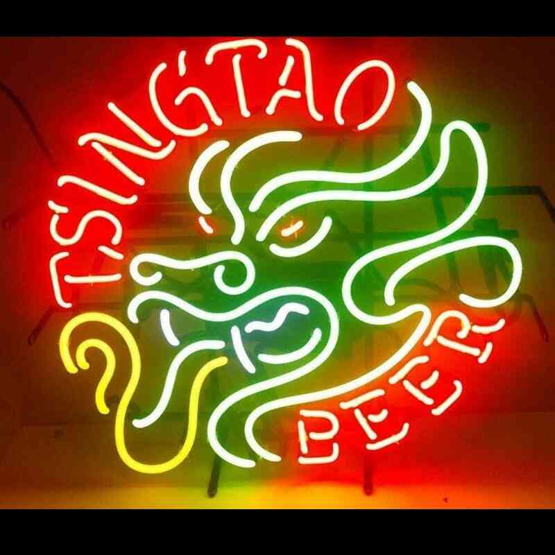 Tsingtao Dragon Beer Glass Neon Light Sign For Decoration