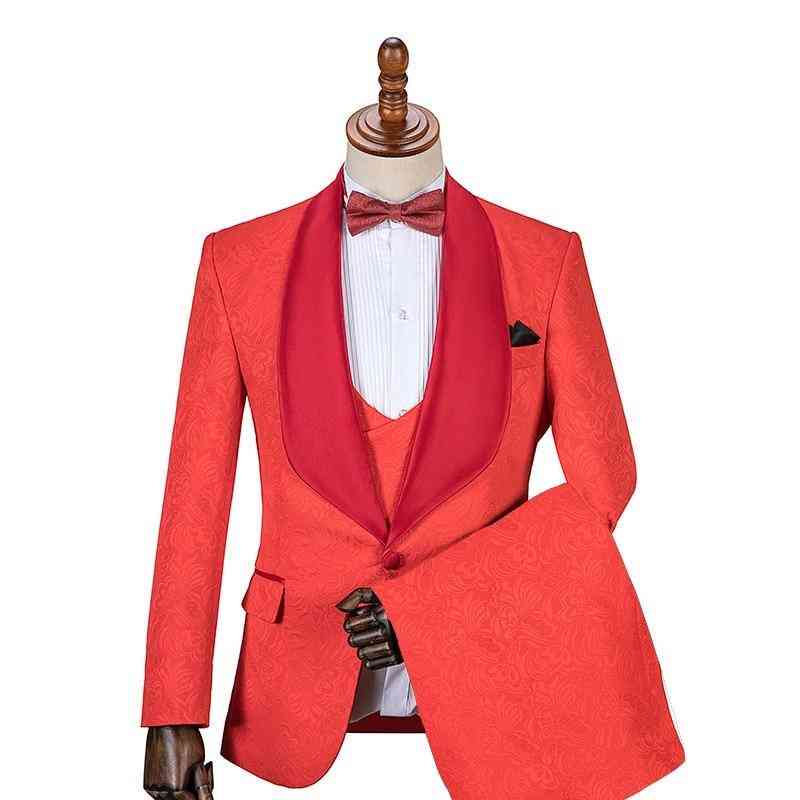 One Button Groom Tuxedos Shawl Suits