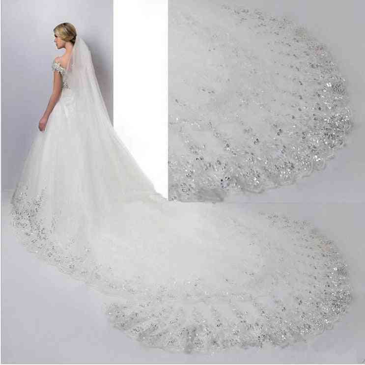 Cathedral Long-lace Edge, Bridal Veil With Comb