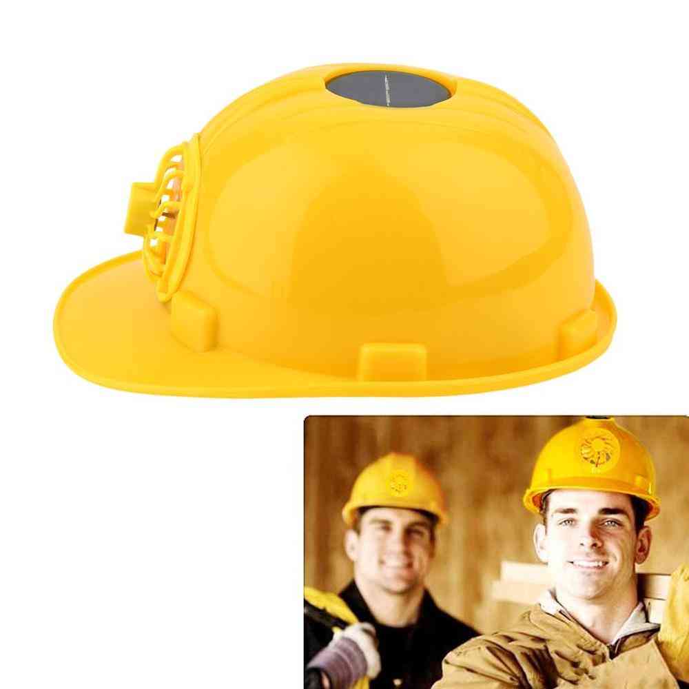 Comfortable Solar Panel Power Safety Helmet With Cooling Cool Fan, Hard Ventilate Hat Cap