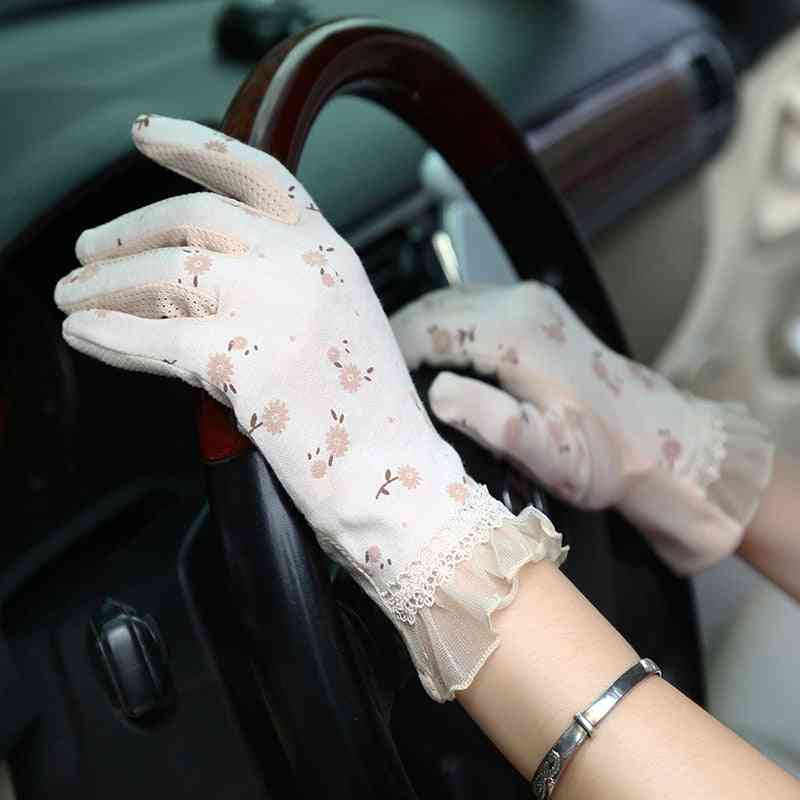 Women's Summer Driving Gloves, Non-slip, Block Uv, Touch Screen Cotton Breathable Glove