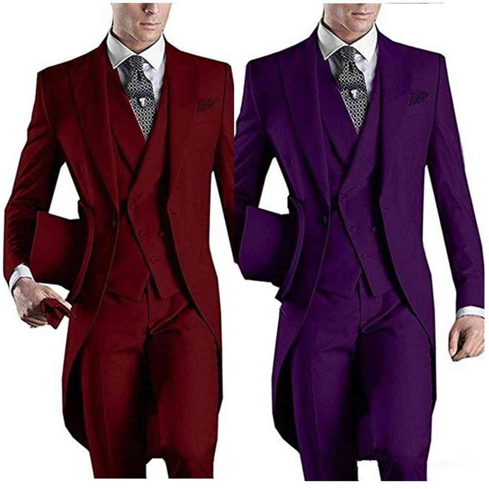 Grooms Men Suits For Wedding, Tuxedos Jacket+pants+vest