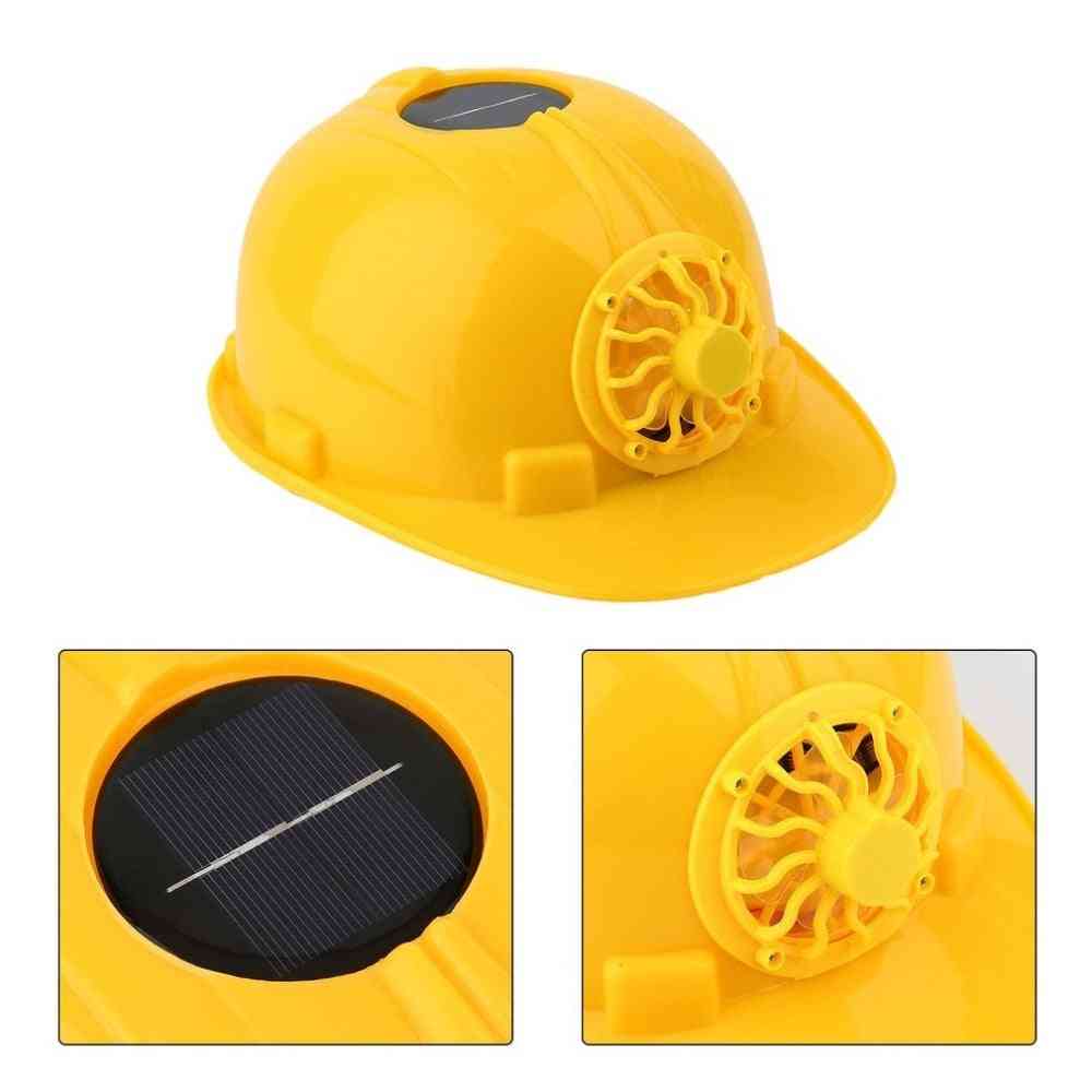 Comfortable Safety Helmet Hard Ventilate Hat Cap With Solar Panel Power