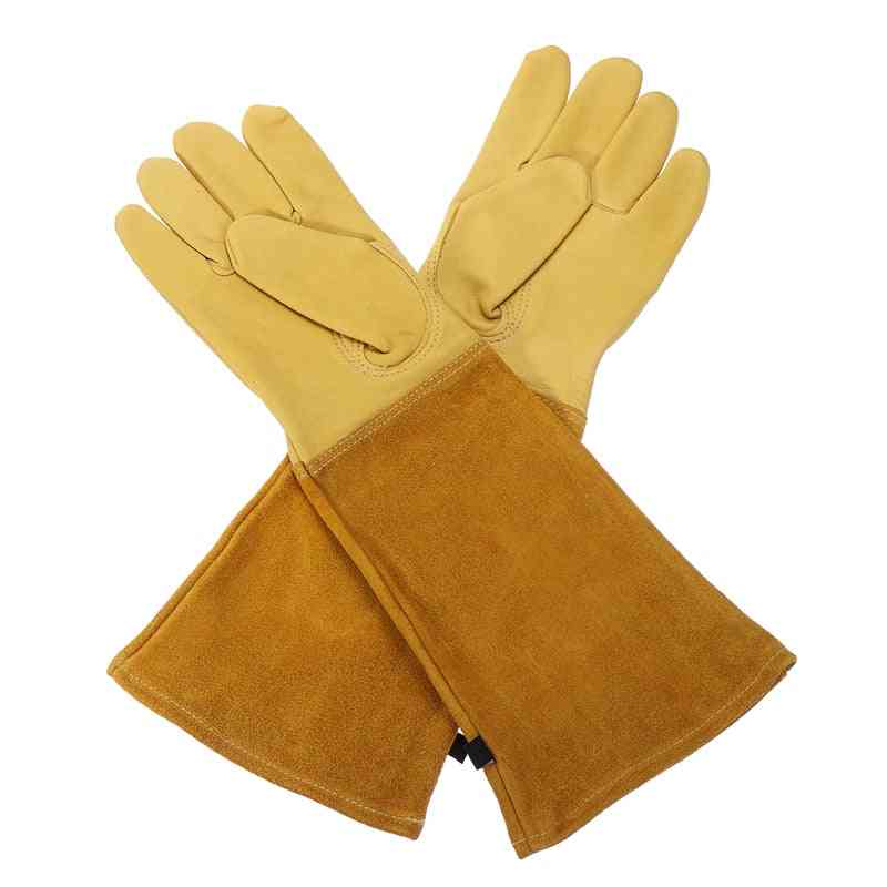 Heavy Duty Gardening Rose Pruning Gauntlet Gloves, Thorn Proof, Long Sleeve