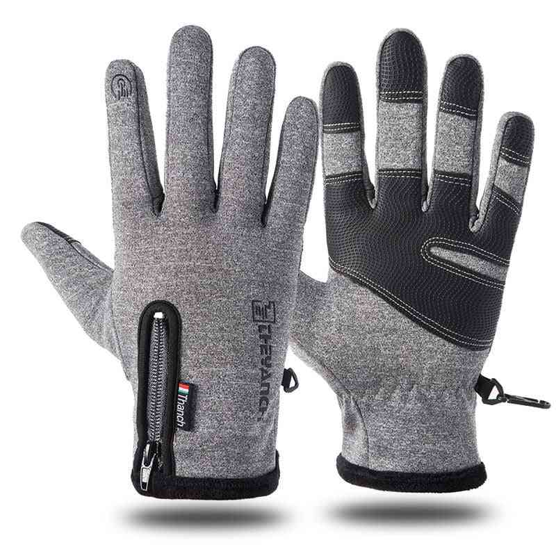 Nepromokavé lyžařské rukavice odolné proti chladu, zimní cyklistické chmýří teplé