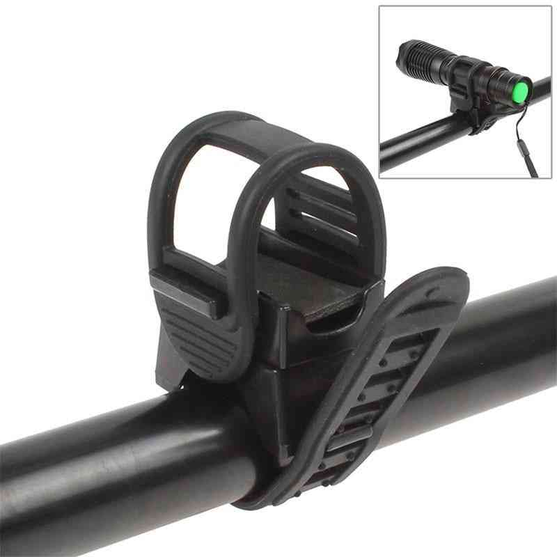 360-degree Rubber Straps, Bicycle Headlight Holder Clip Clamp For Led Flashlights