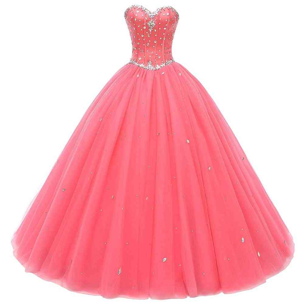 Crystal Beads Debutante Ball Gown Prom Dress
