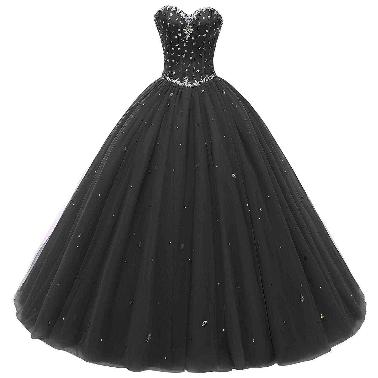 Crystal Beads Debutante Ball Gown Prom Dress
