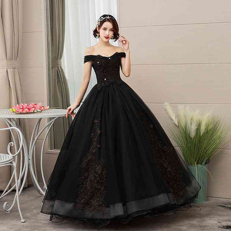 Lace Embroidery Off The Shoulder Ball Gown