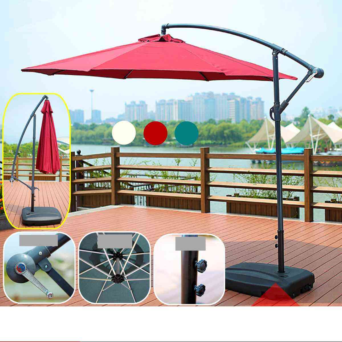 8-bone Umbrella, Gazebo Tent With Iron Frame, Adjustable Sunshade, Patio Canopy Cover
