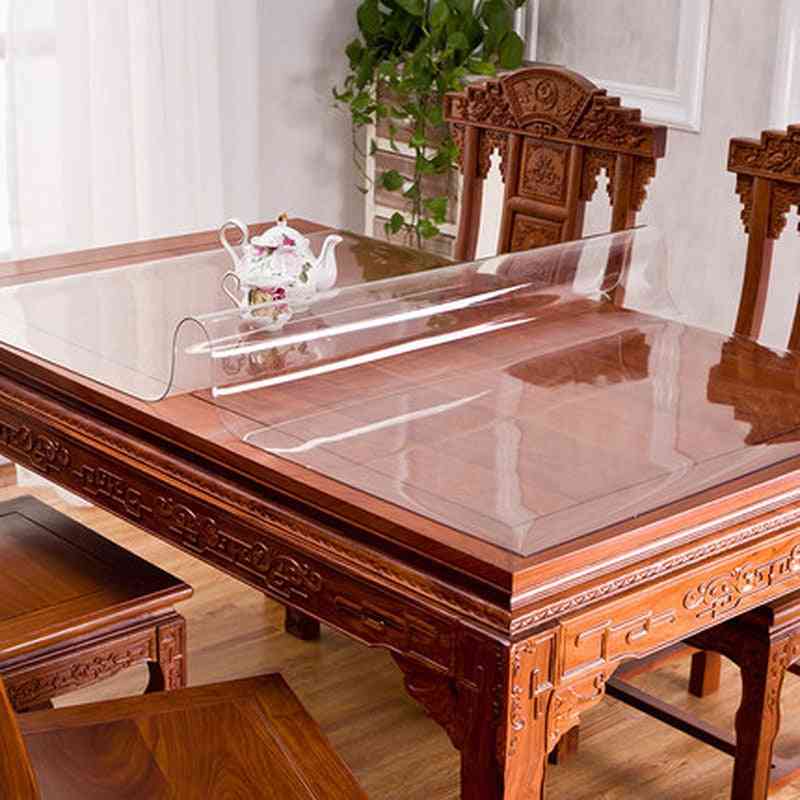 Transparent Table Cushion, Kitchen Pattern, Linoleum Glass, Soft Tablecloth Cover