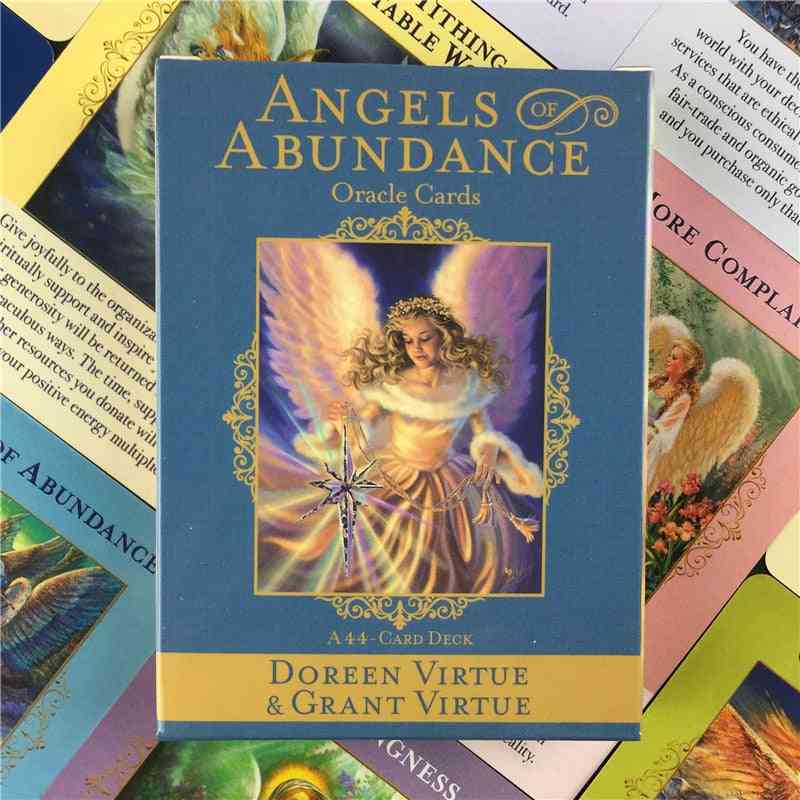 Anjos da abundância, carta de tarô oráculo com guia em inglês