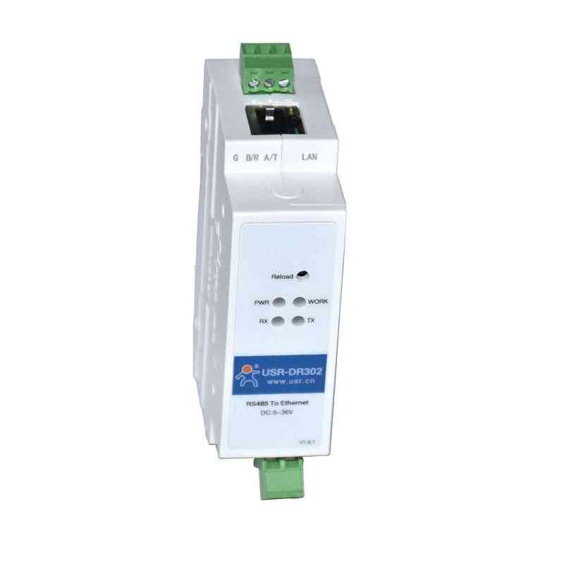 Din rail soros RS485 - Ethernet TCP IP szerver modul átalakító