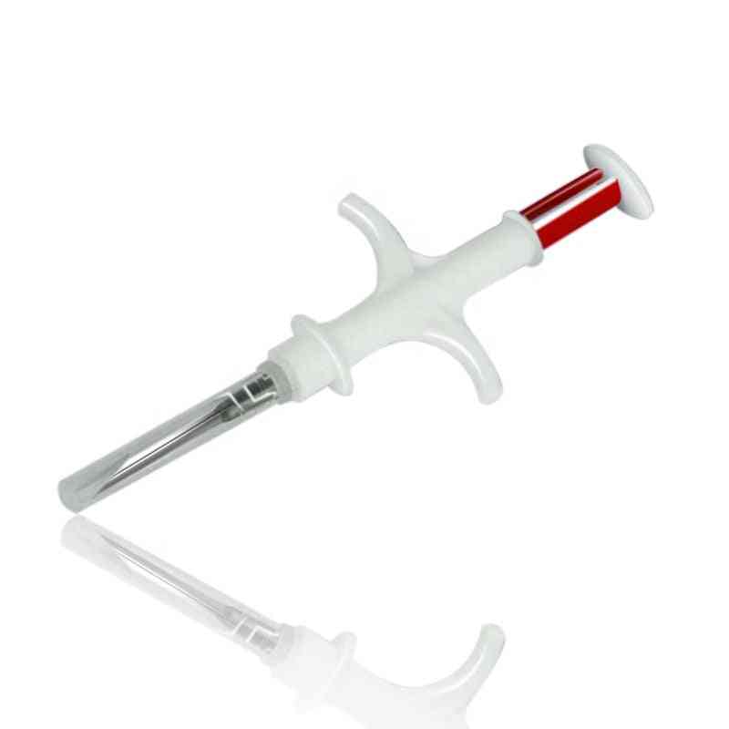 Transpondérová injekční stříkačka s mikročipy iso fdx-b o rozměrech 1,4 x 8 mm 134,2 kHz