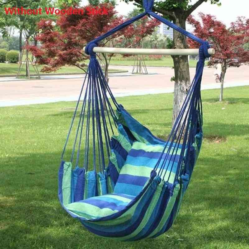 Portable Hammock Canvas Bed, Garden Hanging, Rope Chair Swing