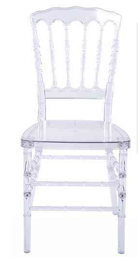 Przezroczysty napoleon, kryształowe chiavari, przezroczyste krzesło