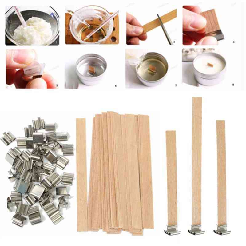 Wooden Wick Core With Sustainer Tab For Candle Making
