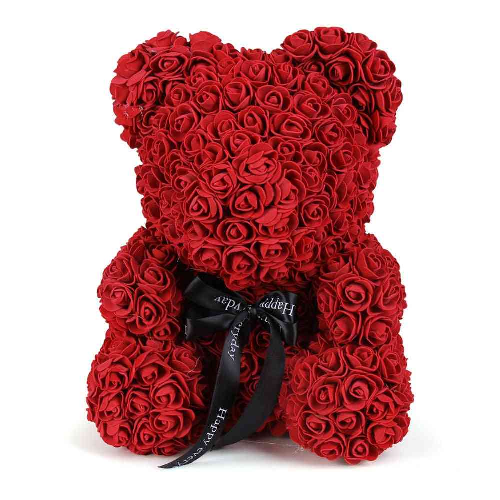 Valentines Artificial Rose Flower, Teddy Bear