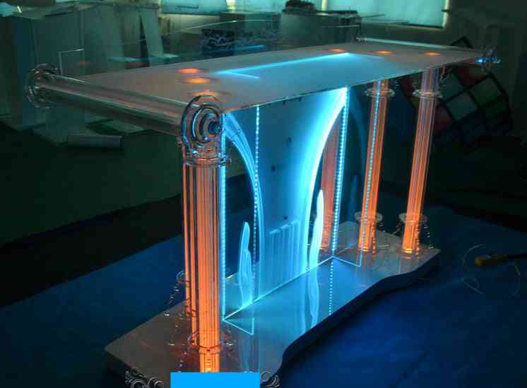 Portable Acrylic Glass Pulpit For Church Podium, 150*60*120 Cm