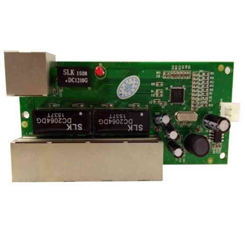 5 puertos 10 / 100mbps conmutador de red 5-12v amplio voltaje de entrada módulo inteligente ethernet pcb rj45 con led incorporado