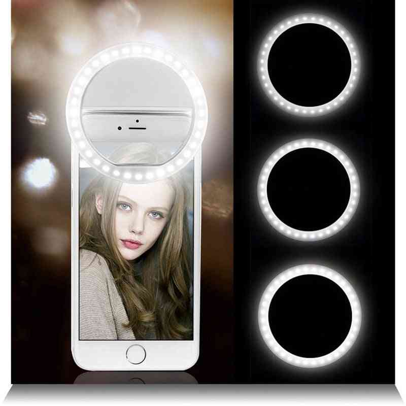 Szelfi led gyűrű, villanófény, hordozható led mobiltelefon, fénykapocslámpa