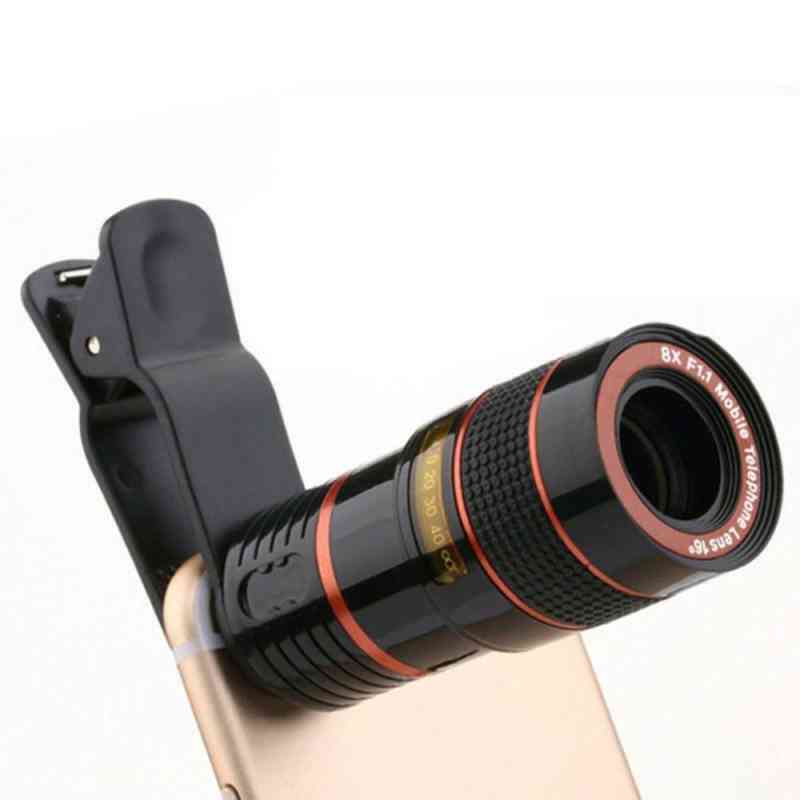 Mobile Phone, Camera Lens, External Telescope With Clip