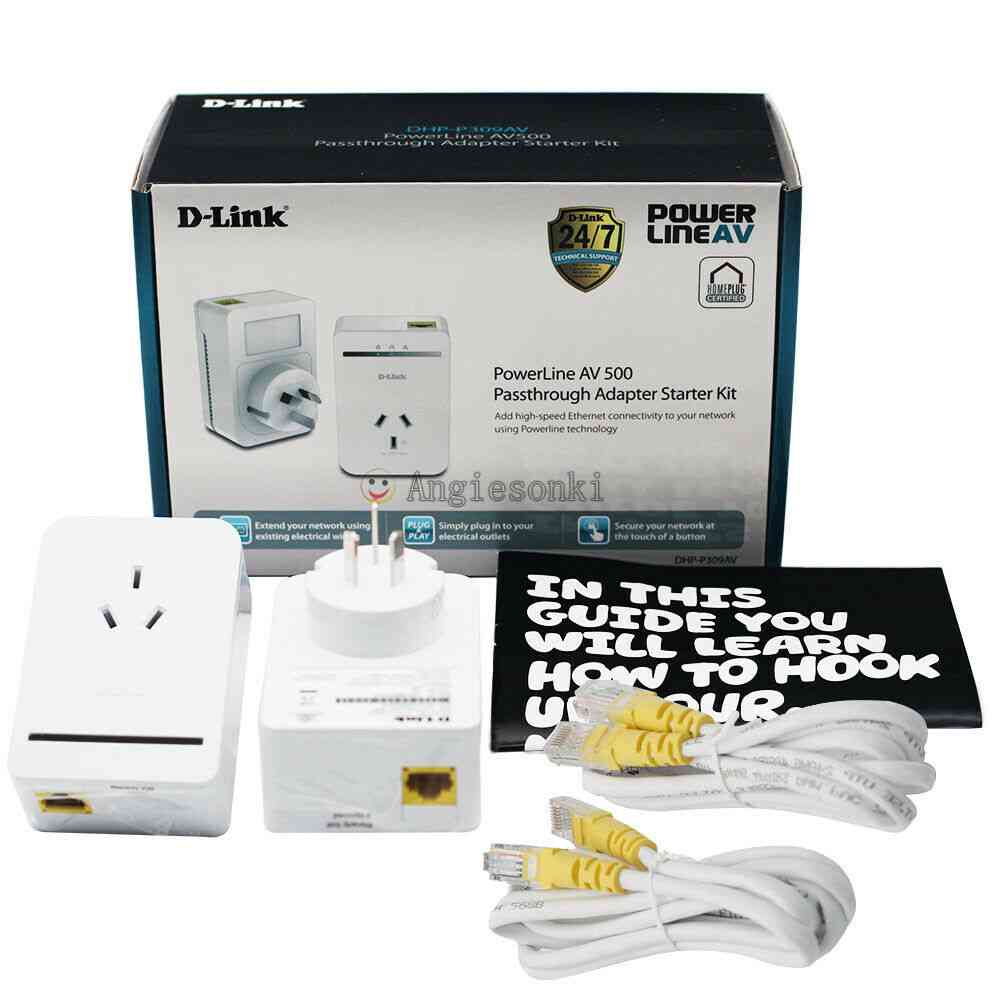 D-link, Dhp-p309av Powerline Passthrough, Adapter Network, Starter Kit