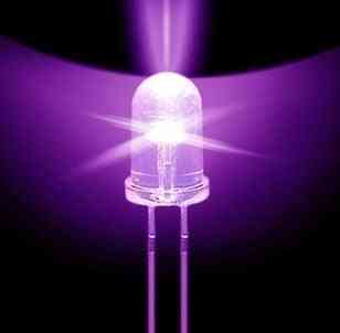 Redondo uv púrpura, led superbrillante, diodo emisor, luz led f5