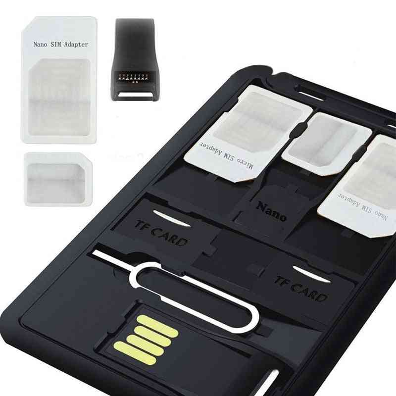 5 in 1 universelle Mini-SIM-Kartenadapter-Aufbewahrungskoffer-Kits