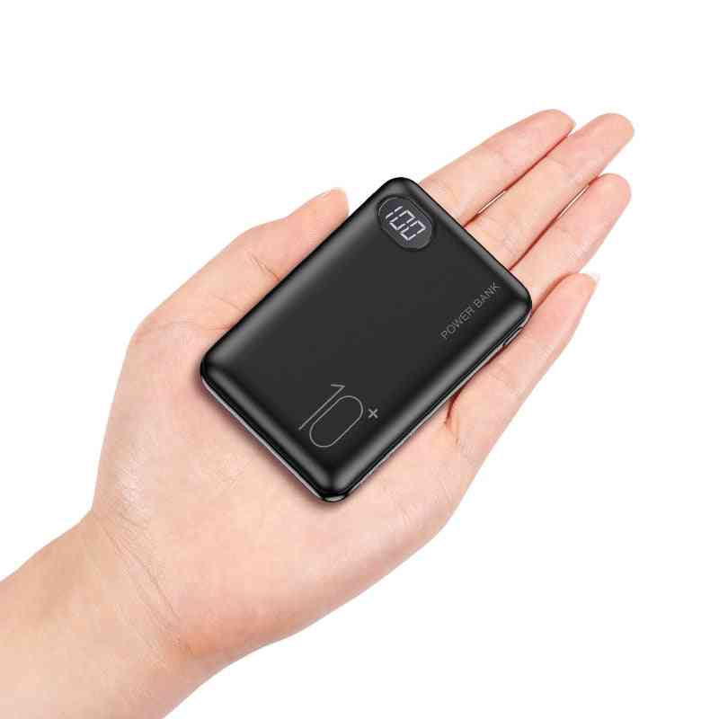 Mini power bank, három bemenetű digitális kijelzős külső mobil hordozható töltő