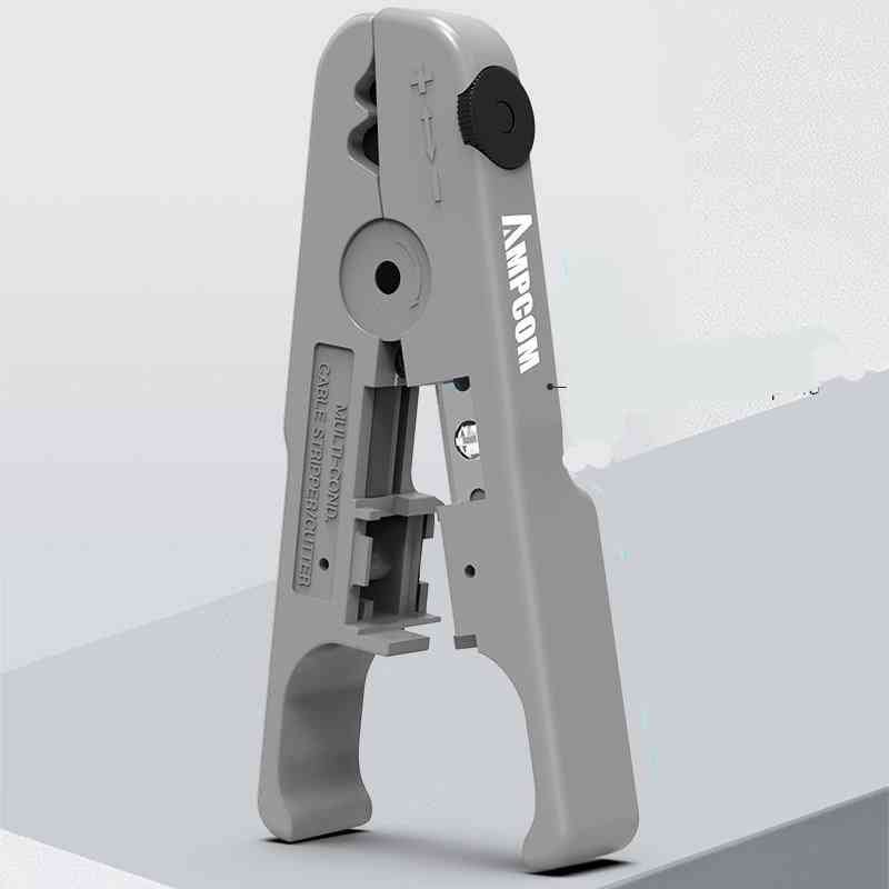 Compression Coaxial Cable Stripper, Round Cutter, Flat Stripping Tool