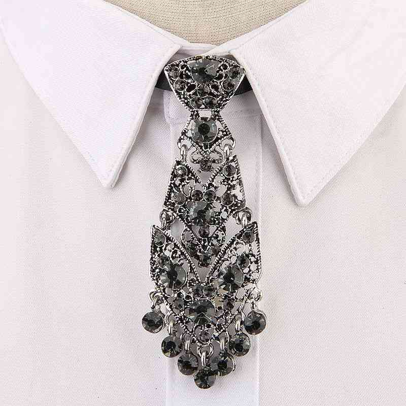 Crystal Neckties, Trendy Wine, Party Metal Short, Luxury Tie Accessories