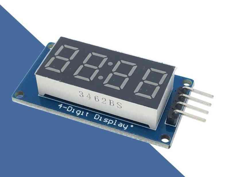 מודול תצוגת לד דיגיטלי בעל 4 סיביות עבור arduino 7-segment, אדום שעון, צינור אנודה