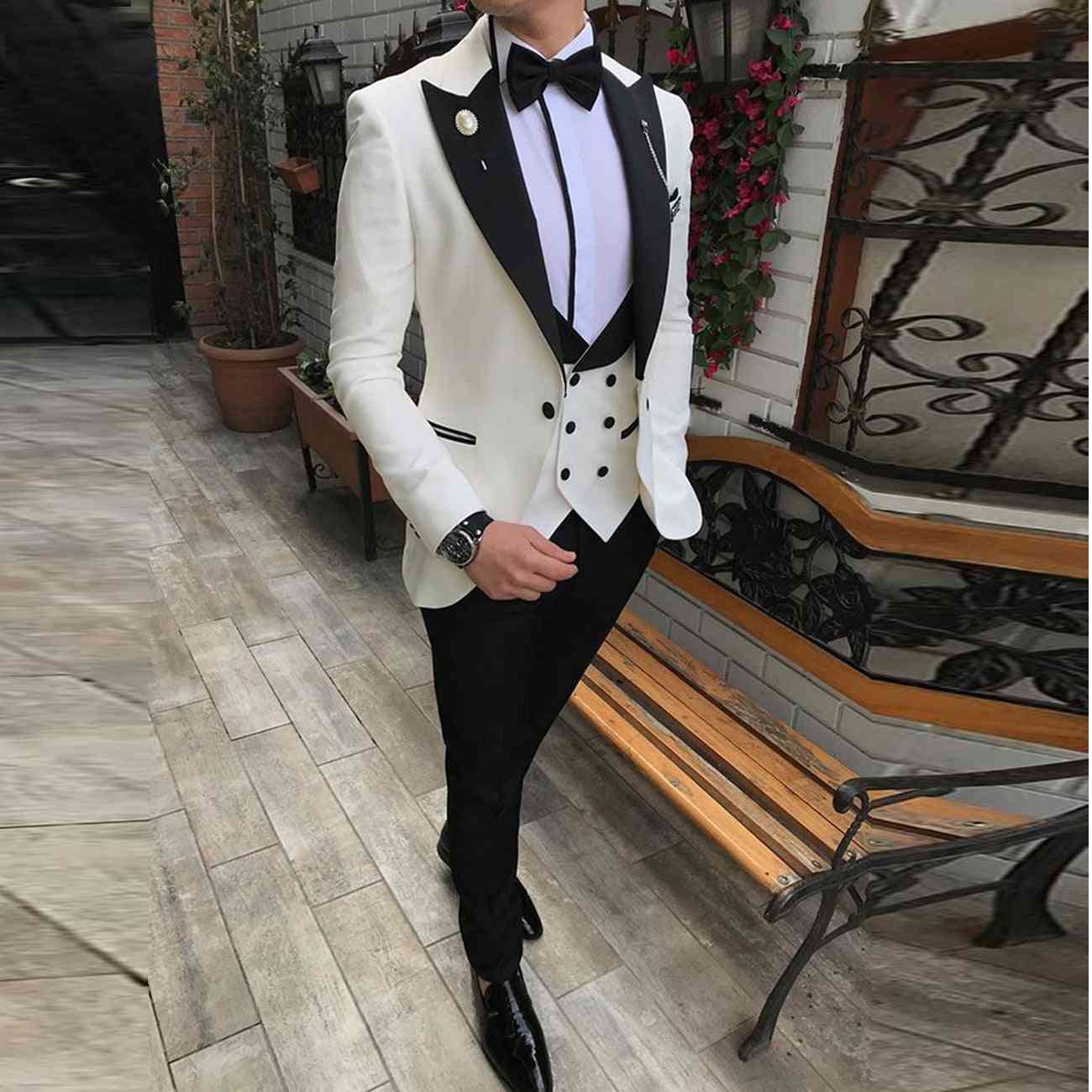 Esmoquin noble de champán para novio de negocios ajustado para traje de boda formal