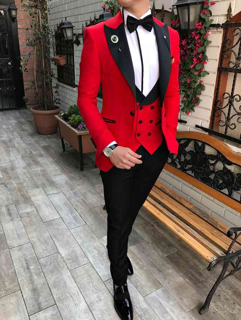 Slim Fit Business Groom Champagne Noble Tuxedos For Formal Wedding Suit