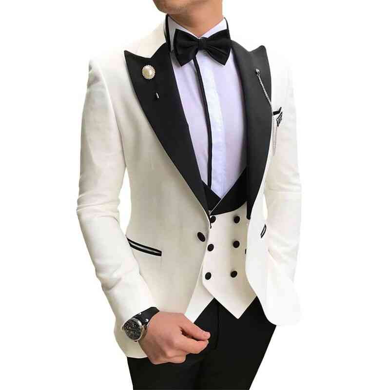 Vestibilità slim 3 pezzi, smoking nobili, blazer formale, pantaloni, completo gilet